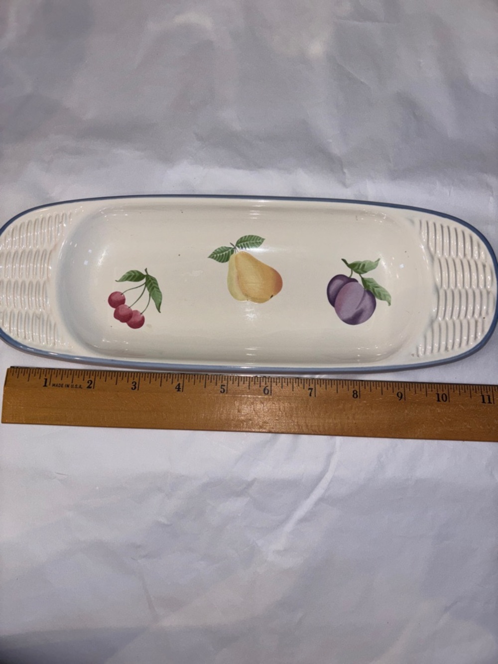 VINTAGE PFALTZGRAFF HOPSCOTCH CORN ON THE COB OR RELISH DISH